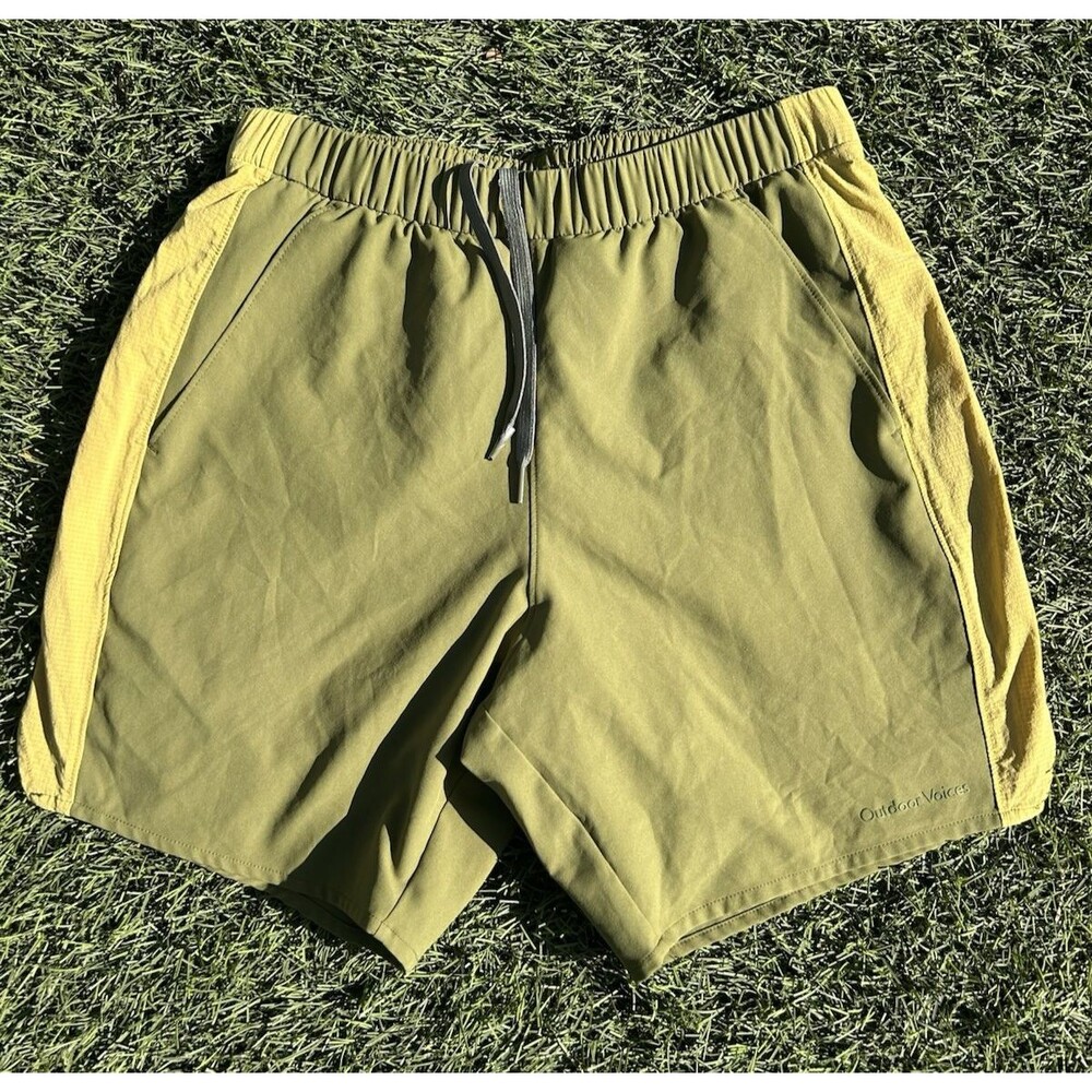 Outdoor Voices High Stride 7" Lined Shorts Mens S Mossy Green Running Athletic